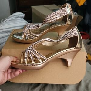 Elegant Gold Women's Heels